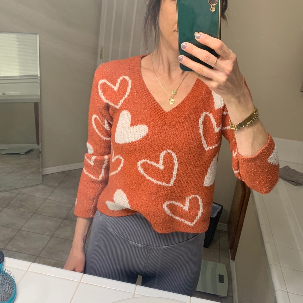 Heart print sweater